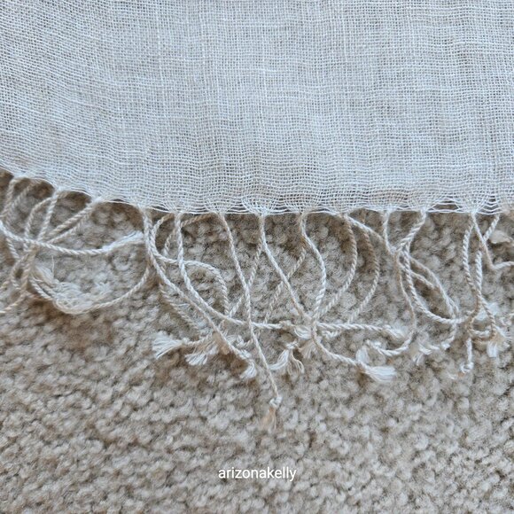 Natural Linen Unbleached Flax Scarf - Picture 5 of 8
